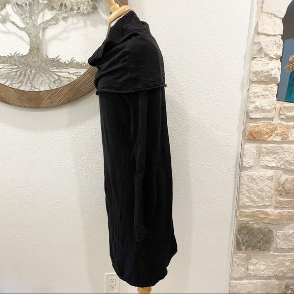 H Halston Cowl Neck Sweater Dress Black Large - Picture 2 of 6